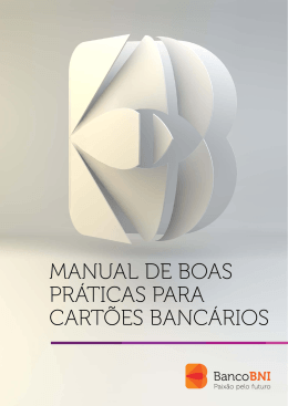 MANUAL DE BOAS PRÁTICAS PARA CARTÕES BANCÁRIOS
