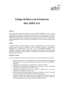 Código de Ética e de Conduta da Altri, SGPS, S.A.