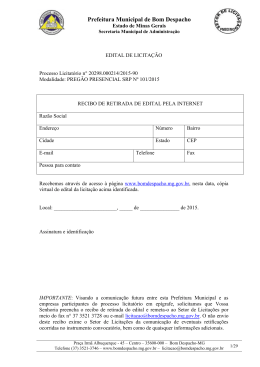 Edital - Prefeitura Municipal de Bom Despacho