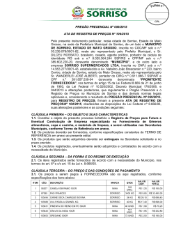 PREG&Atilde;O PRESENCIAL N&ordm; 059/2015 ATA DE REGISTRO DE