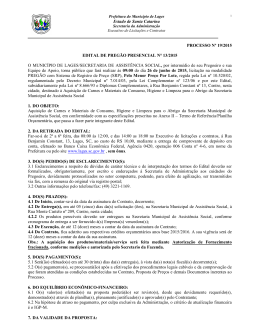 Estado de Santa Catarina PROCESSO Nº 19/2015 EDITAL DE