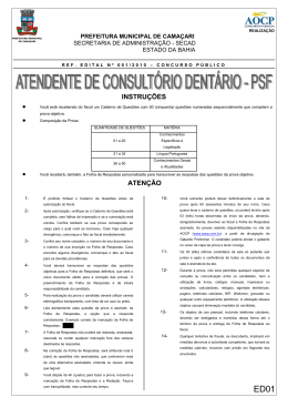 ED01 ATENDENTE DE CONSULTORIO DENTARIO PSF