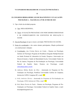 vi congresso brasileiro de avaliação psicológica & ix