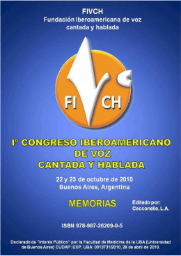 Iº Congreso Iberoamericano de voz cantada y hablada