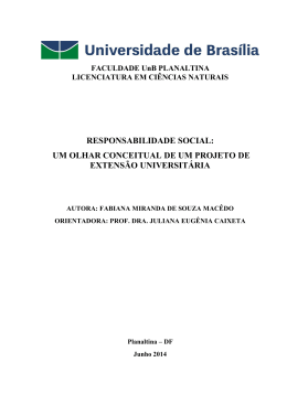 Título: RESPONSABILIDADE SOCIAL UNIVERSITÁRIA: Relato de