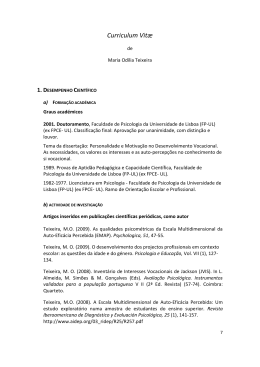 Curriculum Vitæ - Centro de Investigação em Psicologia