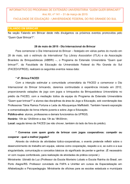 INFORMATIVO DO PROGRAMA DE EXTENS&Atilde;O