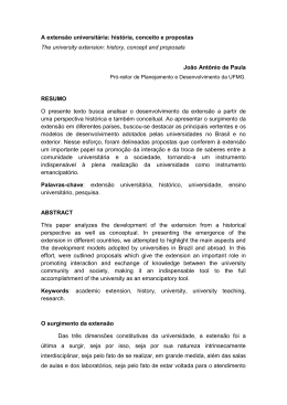 A extensão universitária: história, conceito e propostas.