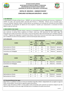 EDITAL Nº. 003/2015 – UNEMAT/COVEST CONCURSO