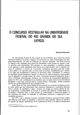 o concurso vestibular na universidade federal do rio grande do sul