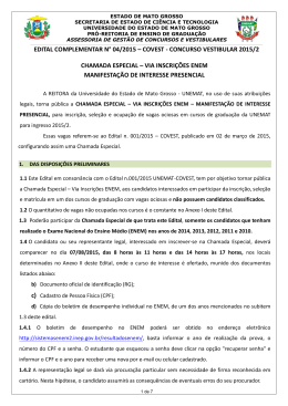 COVEST - Concurso Vestibular 2015/2