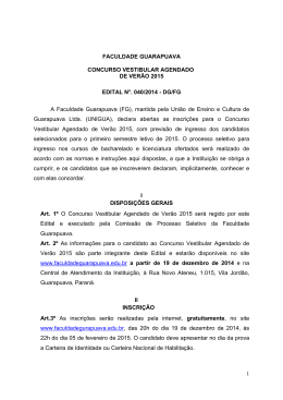 1 FACULDADE GUARAPUAVA CONCURSO VESTIBULAR