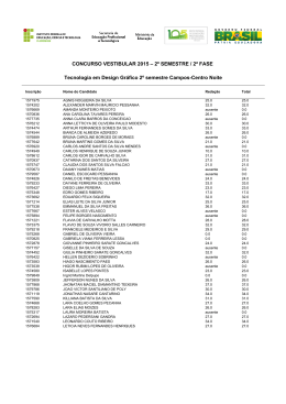 CONCURSO VESTIBULAR 2015 – 2º SEMESTRE / 2ª FASE