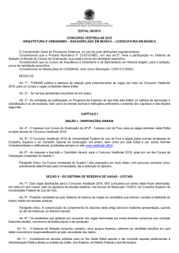 EDITAL 06/2015 CONCURSO VESTIBULAR 2016 ARQUITETURA