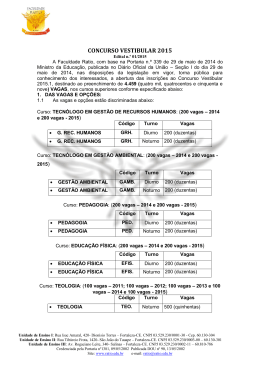 CONCURSO VESTIBULAR 2015