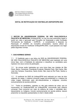 EDITAL DO CONCURSO VESTIBULAR UNIFESP/2002