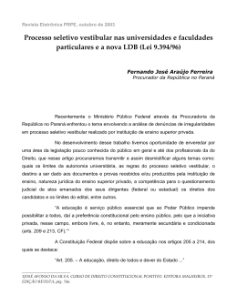 Processo seletivo vestibular nas universidades e faculdades