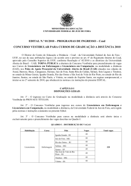 EDITAL N.º 01/2010 - Ministério da Educação