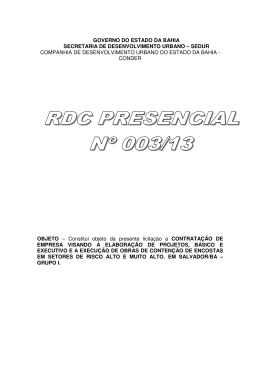 GOVERNO DO ESTADO DA BAHIA SECRETARIA DE