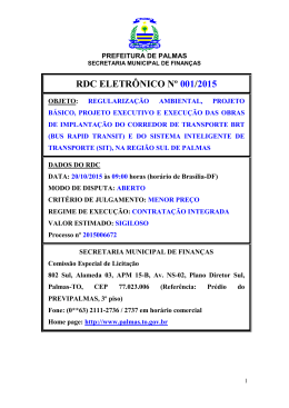 rdc eletrônico nº 001/2015 - Prefeitura de Palmas