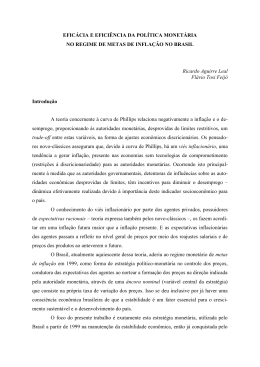 efic&aacute;cia e efici&ecirc;ncia da pol&iacute;tica monet&aacute;ria no regime de