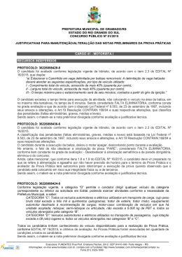 justificativas para manutenção/alteralção das notas preliminares da
