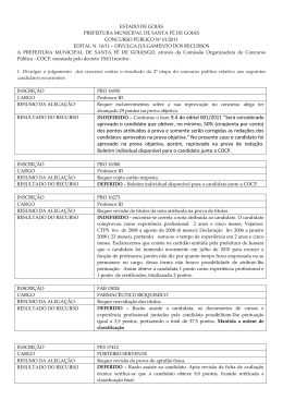 INDEFERIDO ‒ Conforme o item 9.4 do edital 001/2011
