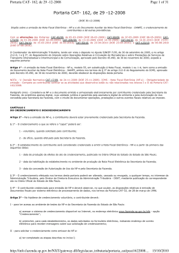 Portaria CAT- 162, de 29 -12-2008
