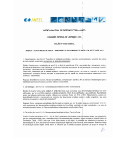 Respostas aos Pedidos de Esclarecimentos Encaminhados