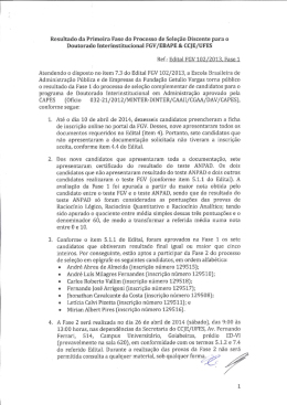 resultado da Fase 1 - EBAPE / FGV