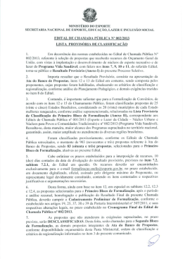 Edital de Chamada Pública nº 002/2013