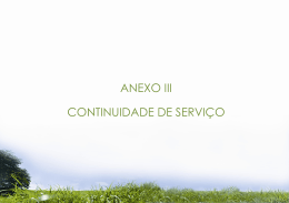 ANEXO III CONTINUIDADE DE SERVIÇO