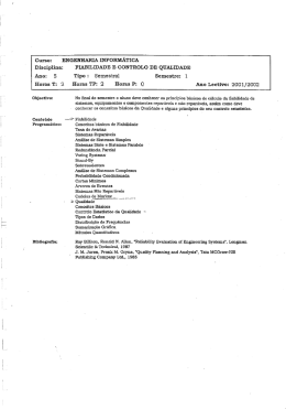 Exerc&iacute;cios Fiabilidade - Paginas ISPGaya