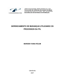 gerenciamento de mudan&ccedil;as utilizando os processos da itil