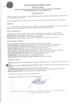 Dec. 860-2014 - Munic&iacute;pio de Barra do Jacar&eacute;-PR