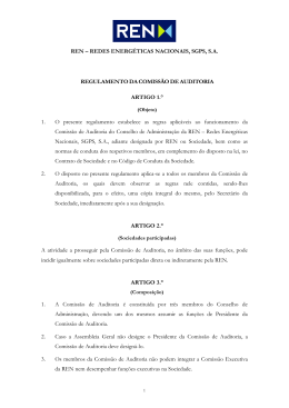 REGULAMENTO DA COMISSÃO DE AUDITORIA DO