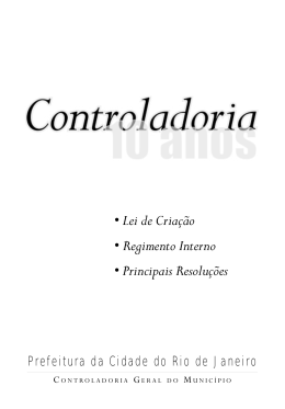 Controladoria 10 Anos - Prefeitura do Rio de Janeiro