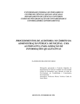 procedimentos de auditoria no âmbito da administração pública