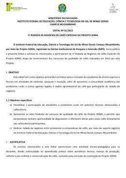 Edital - Rodada de Neg&oacute;cios