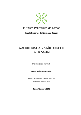 A Auditoria e a gest&atilde;o do risco empresarial