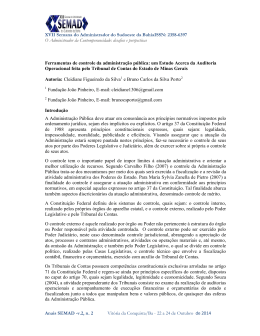 Ferramentas de Controle da Administra&ccedil;&atilde;o P&uacute;blica