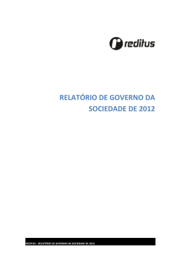 RELAT&Oacute;RIO DE GOVERNO DA SOCIEDADE DE 2012