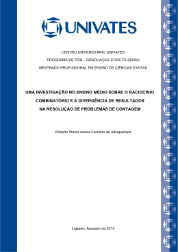 uma investiga&ccedil;&atilde;o no ensino m&eacute;dio sobre o racioc&iacute;nio