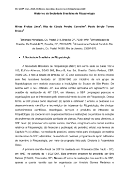 Histórico da Sociedade Brasileira de Fitopatologia Mirtes Freitas
