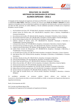 ALUNOS ESPECIAIS &ndash; 2016.1