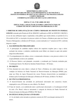 Processo Seletivo Aberto para Tutores a Dist&acirc;ncia - EaD