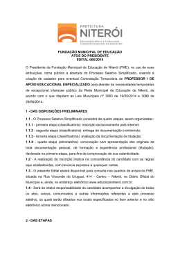 Edital 006-2015 - PROFESSOR DE APOIO