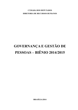 Governança Gestão de Pessoas - Biênio 2014-2015