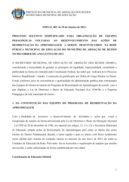 Edital - 003 - Professor para Equipe Pedag&oacute;gica