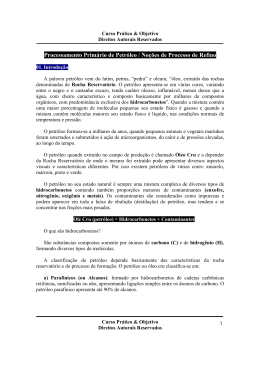 Processamento Prim&aacute;rio de Petr&oacute;leo